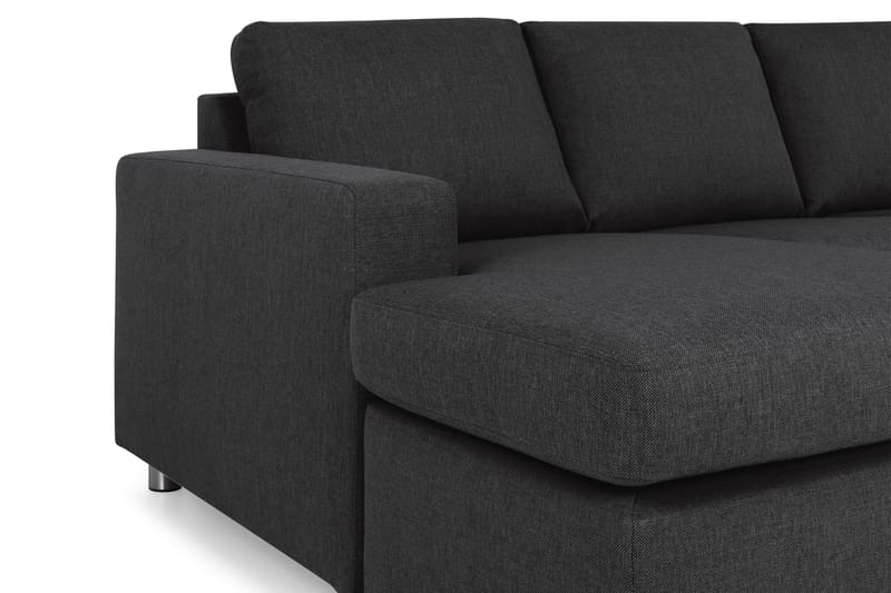 Crazy 5-seters Høyrevendt U-formet X-Large Sofa med Divan og Sjeselong i Stoff - Antrasitt - Møbler - Sofaer - U-sofa