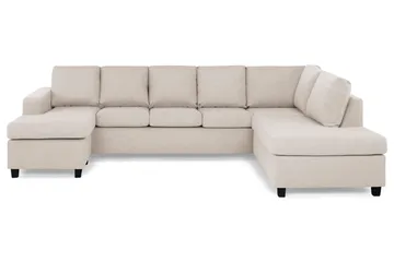 Crazy 5-seters Høyrevendt U-formet X-Large Sofa med Divan og Sjeselong i Stoff