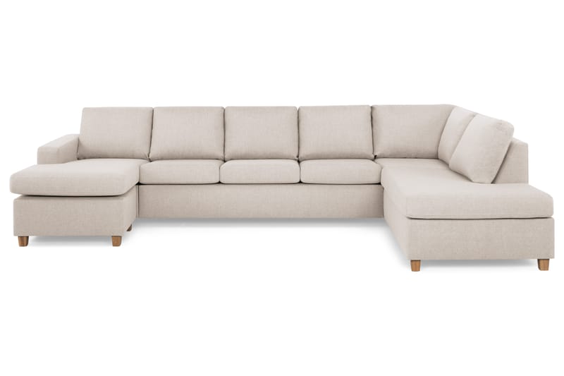 Crazy 5-seters Høyrevendt U-formet X-Large Sofa med Divan og Sjeselong i Stoff - Beige - Møbler - Sofaer - U-sofa