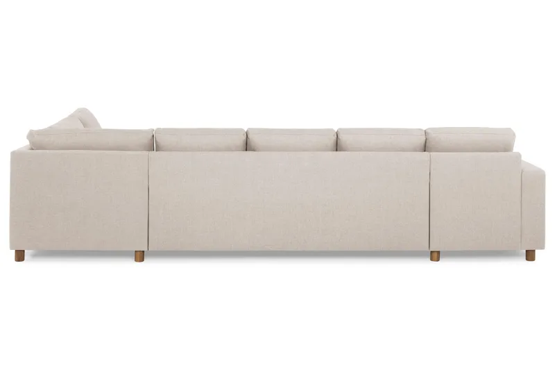 Crazy 5-seters Høyrevendt U-formet X-Large Sofa med Divan og Sjeselong i Stoff - Beige - Møbler - Sofaer - U-sofa