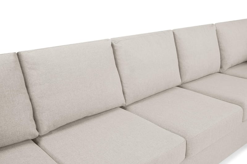 Crazy 5-seters Høyrevendt U-formet X-Large Sofa med Divan og Sjeselong i Stoff - Beige - Møbler - Sofaer - U-sofa