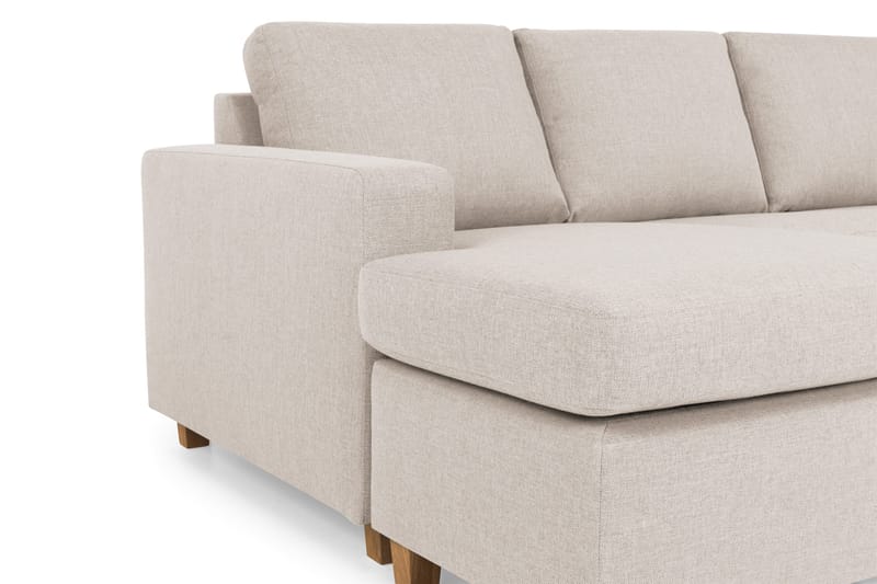 Crazy 5-seters Høyrevendt U-formet X-Large Sofa med Divan og Sjeselong i Stoff - Beige - Møbler - Sofaer - U-sofa