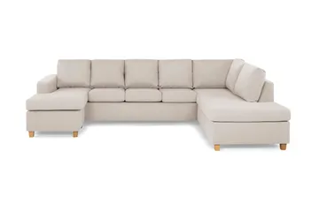 Crazy 5-seters Høyrevendt U-formet X-Large Sofa med Divan og Sjeselong i Stoff