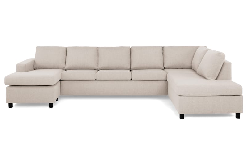 Crazy 5-seters Høyrevendt U-formet X-Large Sofa med Divan og Sjeselong i Stoff - Beige - Møbler - Sofaer - U-sofa