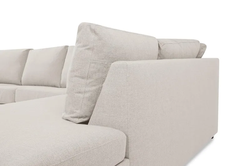 Crazy 5-seters Høyrevendt U-formet X-Large Sofa med Divan og Sjeselong i Stoff - Beige - Møbler - Sofaer - U-sofa