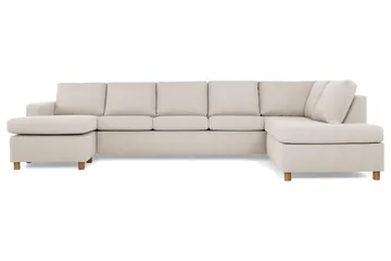 Crazy 5-seters Høyrevendt U-formet X-Large Sofa med Divan og Sjeselong i Stoff