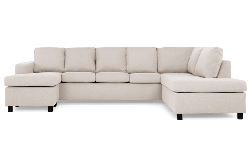Crazy 5-seters Høyrevendt U-formet X-Large Sofa med Divan og Sjeselong i Stoff - Beige - Møbler - Sofaer - U-sofa