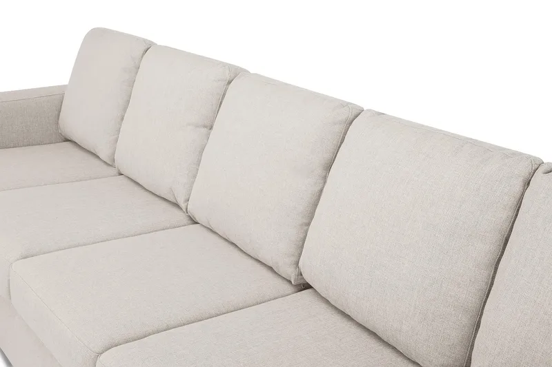 Crazy 5-seters Høyrevendt U-formet X-Large Sofa med Divan og Sjeselong i Stoff - Beige - Møbler - Sofaer - U-sofa