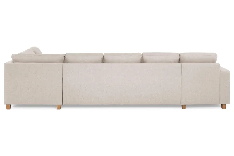 Crazy 5-seters Høyrevendt U-formet X-Large Sofa med Divan og Sjeselong i Stoff - Beige - Møbler - Sofaer - U-sofa