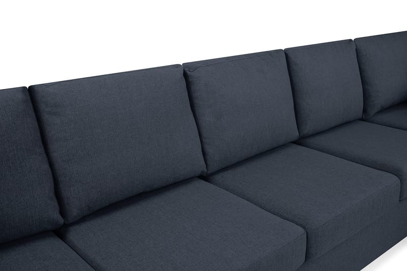 Crazy 5-seters Høyrevendt U-formet X-Large Sofa med Divan og Sjeselong i Stoff - Blå - Møbler - Sofaer - U-sofa