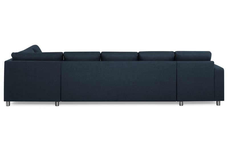 Crazy 5-seters Høyrevendt U-formet X-Large Sofa med Divan og Sjeselong i Stoff - Blå - Møbler - Sofaer - U-sofa