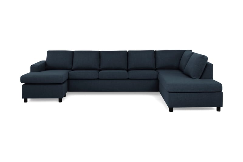 Crazy 5-seters Høyrevendt U-formet X-Large Sofa med Divan og Sjeselong i Stoff - Blå - Møbler - Sofaer - U-sofa