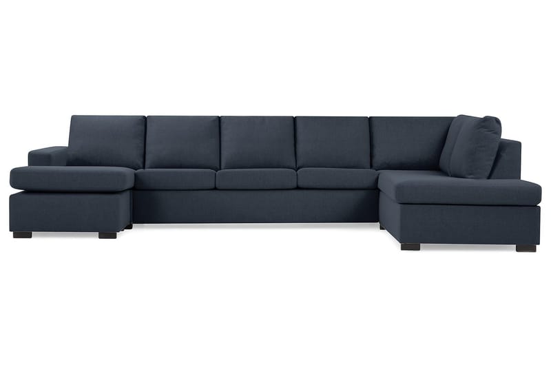Crazy 5-seters Høyrevendt U-formet X-Large Sofa med Divan og Sjeselong i Stoff - Blå - Møbler - Sofaer - U-sofa