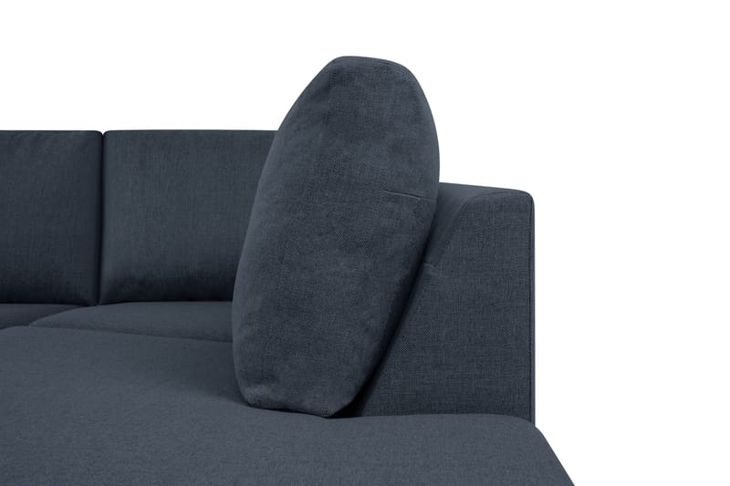 Crazy 5-seters Høyrevendt U-formet X-Large Sofa med Divan og Sjeselong i Stoff - Blå - Møbler - Sofaer - U-sofa