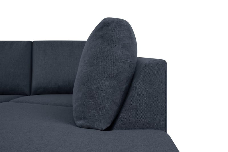 Crazy 5-seters Høyrevendt U-formet X-Large Sofa med Divan og Sjeselong i Stoff - Blå - Møbler - Sofaer - U-sofa