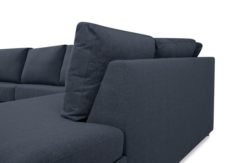 Crazy 5-seters Høyrevendt U-formet X-Large Sofa med Divan og Sjeselong i Stoff - Blå - Møbler - Sofaer - U-sofa