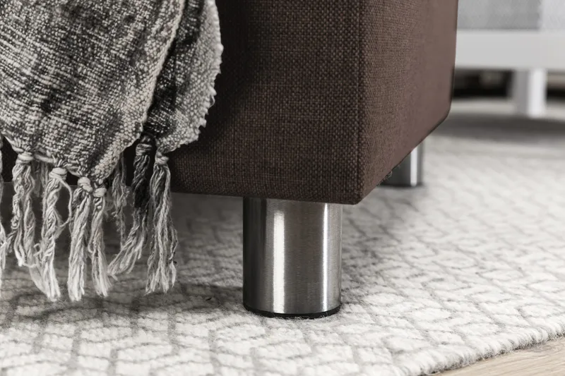 Crazy 5-seters Høyrevendt U-formet X-Large Sofa med Divan og Sjeselong i Stoff - Brun - Møbler - Sofaer - U-sofa