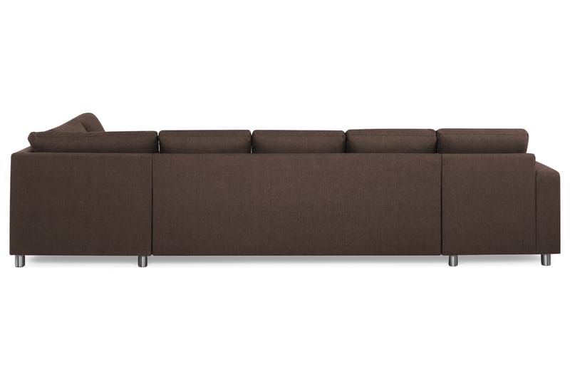 Crazy 5-seters Høyrevendt U-formet X-Large Sofa med Divan og Sjeselong i Stoff - Brun - Møbler - Sofaer - U-sofa