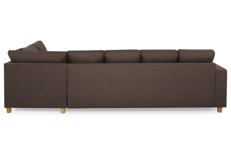 Crazy 5-seters Høyrevendt U-formet X-Large Sofa med Divan og Sjeselong i Stoff - Brun - Møbler - Sofaer - Skinnsofaer