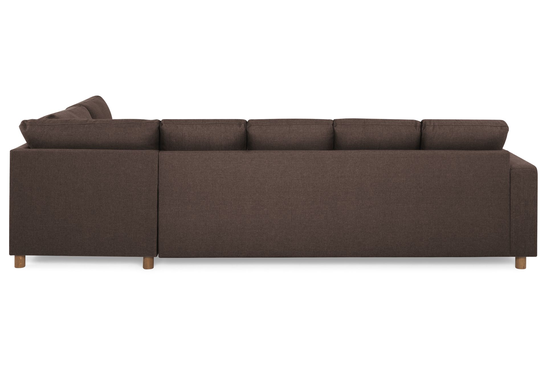 Crazy 5-seters Høyrevendt U-formet X-Large Sofa med Divan og Sjeselong i Stoff - Brun - Møbler - Sofaer - U-sofa