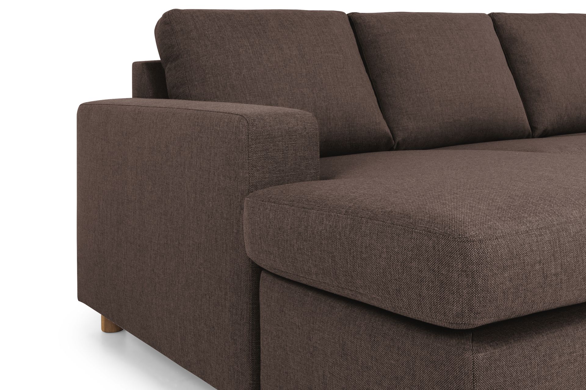 Crazy 5-seters Høyrevendt U-formet X-Large Sofa med Divan og Sjeselong i Stoff - Brun - Møbler - Sofaer - U-sofa