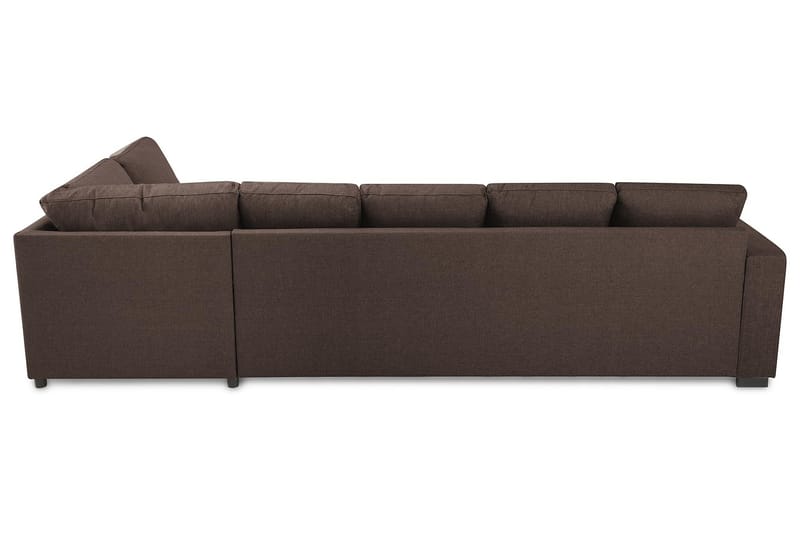 Crazy 5-seters Høyrevendt U-formet X-Large Sofa med Divan og Sjeselong i Stoff - Brun - Møbler - Sofaer - U-sofa