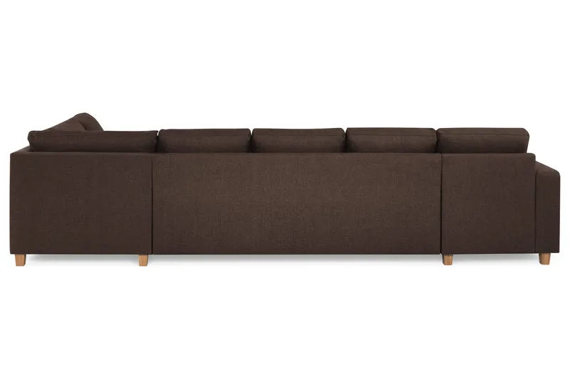 Crazy 5-seters Høyrevendt U-formet X-Large Sofa med Divan og Sjeselong i Stoff - Brun - Møbler - Sofaer - U-sofa