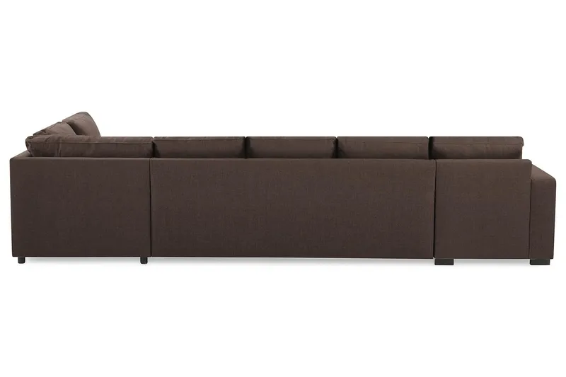 Crazy 5-seters Høyrevendt U-formet X-Large Sofa med Divan og Sjeselong i Stoff - Brun - Møbler - Sofaer - U-sofa