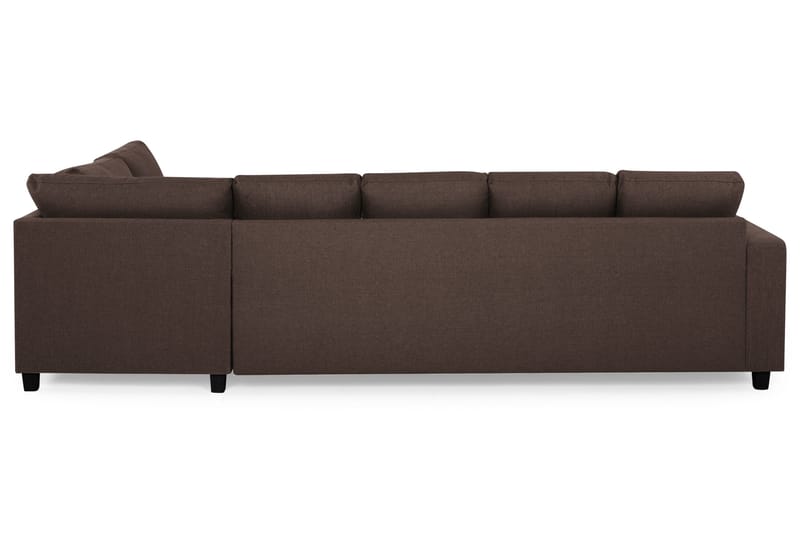 Crazy 5-seters Høyrevendt U-formet X-Large Sofa med Divan og Sjeselong i Stoff - Brun - Møbler - Sofaer - U-sofa