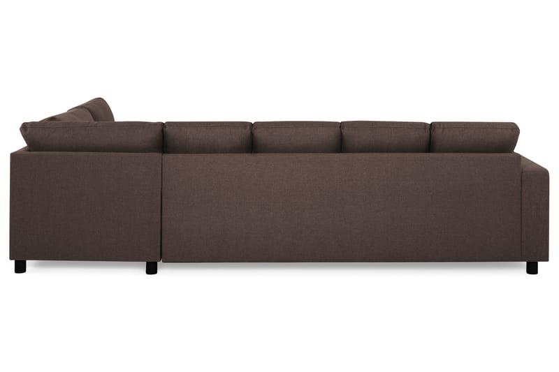 Crazy 5-seters Høyrevendt U-formet X-Large Sofa med Divan og Sjeselong i Stoff - Brun - Møbler - Sofaer - U-sofa