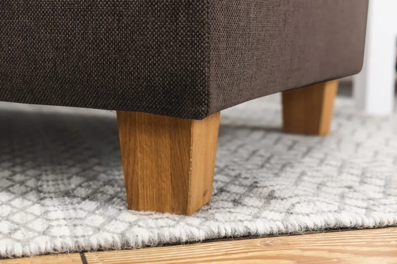 Crazy 5-seters Høyrevendt U-formet X-Large Sofa med Divan og Sjeselong i Stoff - Brun - Møbler - Sofaer - U-sofa