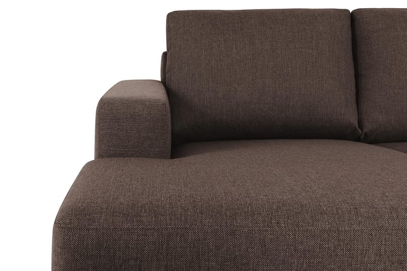 Crazy 5-seters Høyrevendt U-formet X-Large Sofa med Divan og Sjeselong i Stoff - Brun - Møbler - Sofaer - U-sofa
