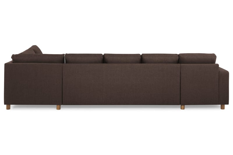 Crazy 5-seters Høyrevendt U-formet X-Large Sofa med Divan og Sjeselong i Stoff - Brun - Møbler - Sofaer - U-sofa