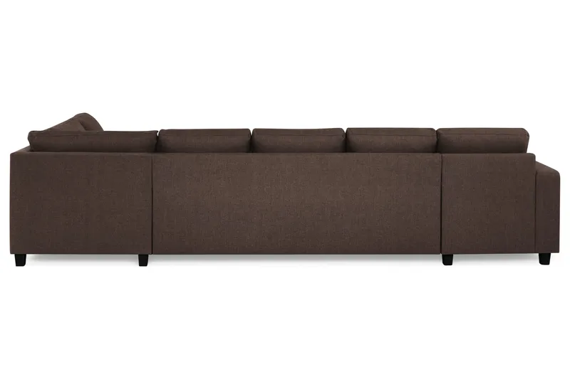 Crazy 5-seters Høyrevendt U-formet X-Large Sofa med Divan og Sjeselong i Stoff - Brun - Møbler - Sofaer - U-sofa