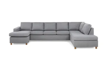 Crazy 5-seters Høyrevendt U-formet X-Large Sofa med Divan og Sjeselong i Stoff