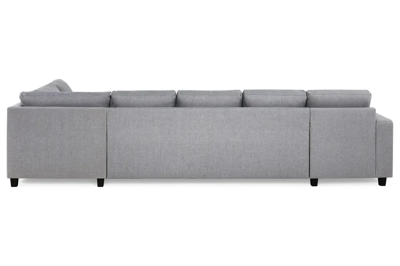 Crazy 5-seters Høyrevendt U-formet X-Large Sofa med Divan og Sjeselong i Stoff - Grå - Møbler - Sofaer - U-sofa