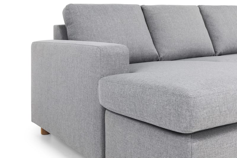 Crazy 5-seters Høyrevendt U-formet X-Large Sofa med Divan og Sjeselong i Stoff - Grå - Møbler - Sofaer - U-sofa