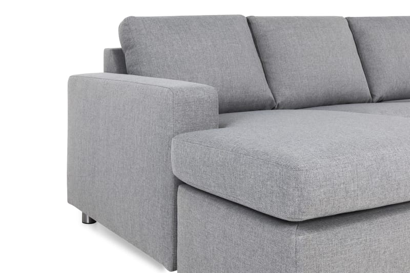 Crazy 5-seters Høyrevendt U-formet X-Large Sofa med Divan og Sjeselong i Stoff - Grå - Møbler - Sofaer - U-sofa