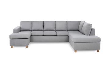 Crazy 5-seters Høyrevendt U-formet X-Large Sofa med Divan og Sjeselong i Stoff