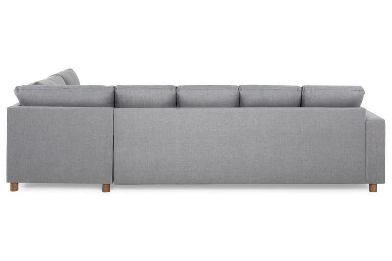 Crazy 5-seters Høyrevendt U-formet X-Large Sofa med Divan og Sjeselong i Stoff - Grå - Møbler - Sofaer - U-sofa