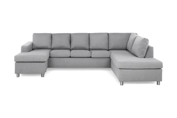 Crazy 5-seters Høyrevendt U-formet X-Large Sofa med Divan og Sjeselong i Stoff