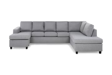 Crazy 5-seters Høyrevendt U-formet X-Large Sofa med Divan og Sjeselong i Stoff