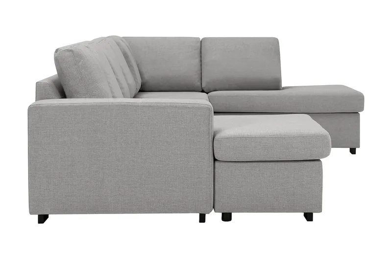 Crazy 5-seters Høyrevendt U-formet X-Large Sofa med Divan og Sjeselong i Stoff - Grå - Møbler - Sofaer - U-sofa