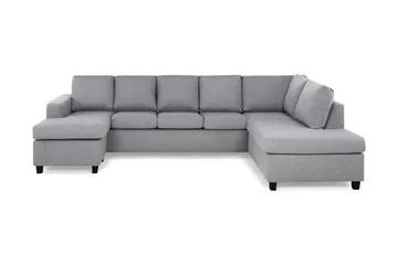 Crazy 5-seters Høyrevendt U-formet X-Large Sofa med Divan og Sjeselong i Stoff