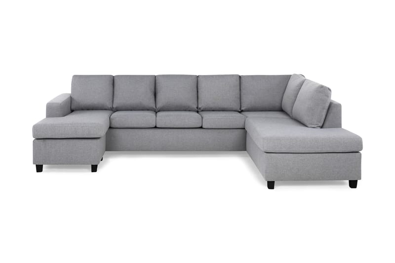Crazy 5-seters Høyrevendt U-formet X-Large Sofa med Divan og Sjeselong i Stoff - Grå - Møbler - Sofaer - U-sofa