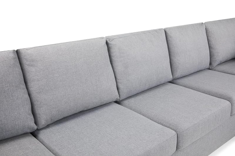 Crazy 5-seters Høyrevendt U-formet X-Large Sofa med Divan og Sjeselong i Stoff - Grå - Møbler - Sofaer - U-sofa