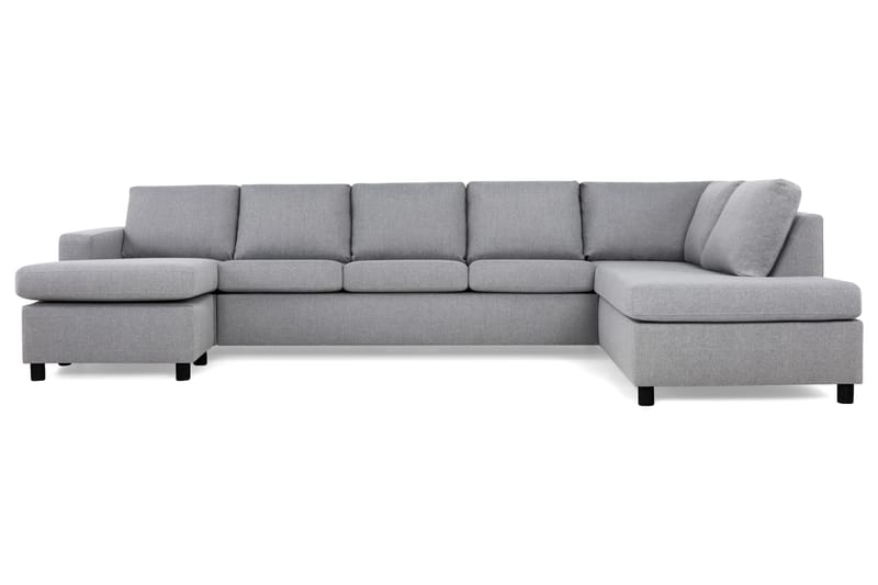 Crazy 5-seters Høyrevendt U-formet X-Large Sofa med Divan og Sjeselong i Stoff - Grå - Møbler - Sofaer - U-sofa