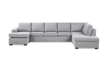 Crazy 5-seters Høyrevendt U-formet X-Large Sofa med Divan og Sjeselong i Stoff