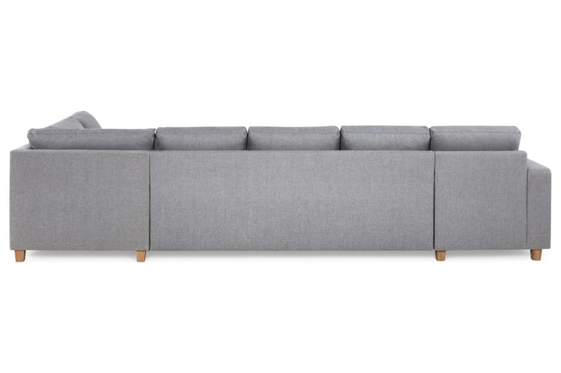 Crazy 5-seters Høyrevendt U-formet X-Large Sofa med Divan og Sjeselong i Stoff - Grå - Møbler - Sofaer - U-sofa