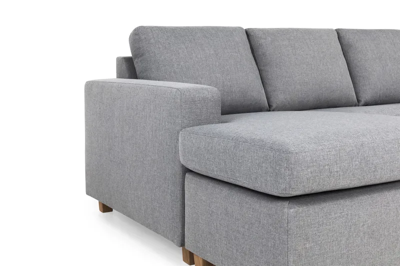 Crazy 5-seters Høyrevendt U-formet X-Large Sofa med Divan og Sjeselong i Stoff - Grå - Møbler - Sofaer - U-sofa